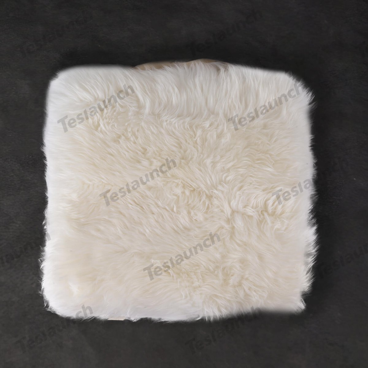 Faux Sheepskin Front Seat Covers Black/White For Tesla Model S/X/3/Y/Cybertruck-2PCS