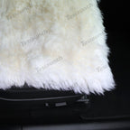 Faux Sheepskin Front Seat Covers Black/White For Tesla Model S/X/3/Y/Cybertruck-2PCS