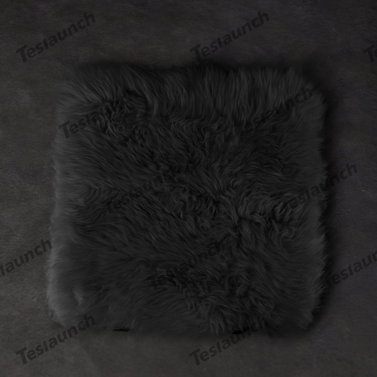 Faux Sheepskin Front Seat Covers Black/White For Tesla Model S/X/3/Y/Cybertruck-2PCS