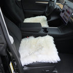 Faux Sheepskin Front Seat Covers Black/White For Tesla Model S/X/3/Y/Cybertruck-2PCS