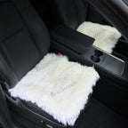 Faux Sheepskin Front Seat Covers Black/White For Tesla Model S/X/3/Y/Cybertruck-2PCS