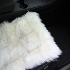 Faux Sheepskin Front Seat Covers Black/White For Tesla Model S/X/3/Y/Cybertruck-2PCS