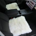 Faux Sheepskin Front Seat Covers Black/White For Tesla Model S/X/3/Y/Cybertruck-2PCS