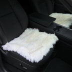 Faux Sheepskin Front Seat Covers Black/White For Tesla Model S/X/3/Y/Cybertruck-2PCS