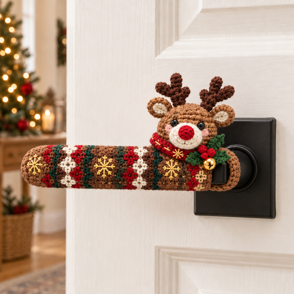 Handcrafted Holiday Friends Door Handle Covers