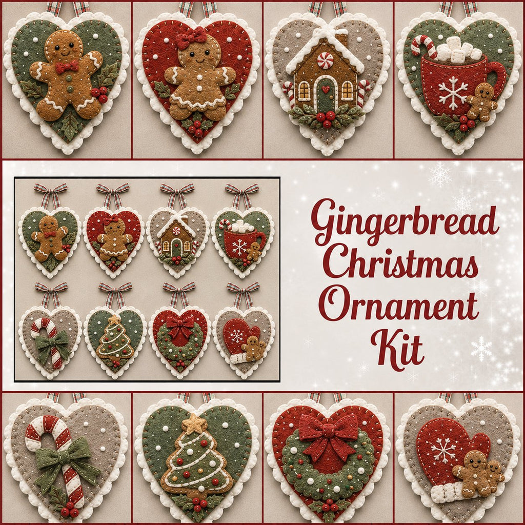 Beginner-Friendly Winter Bird Felt Heart Ornament Sewing Kit Collection