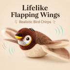 Klmays Rechargeable Flapping Bird Cat Toy for Indoor Cats - Tap-Activated Plush Kicker Toy for Boredom Relief & Hunting Instinct Play