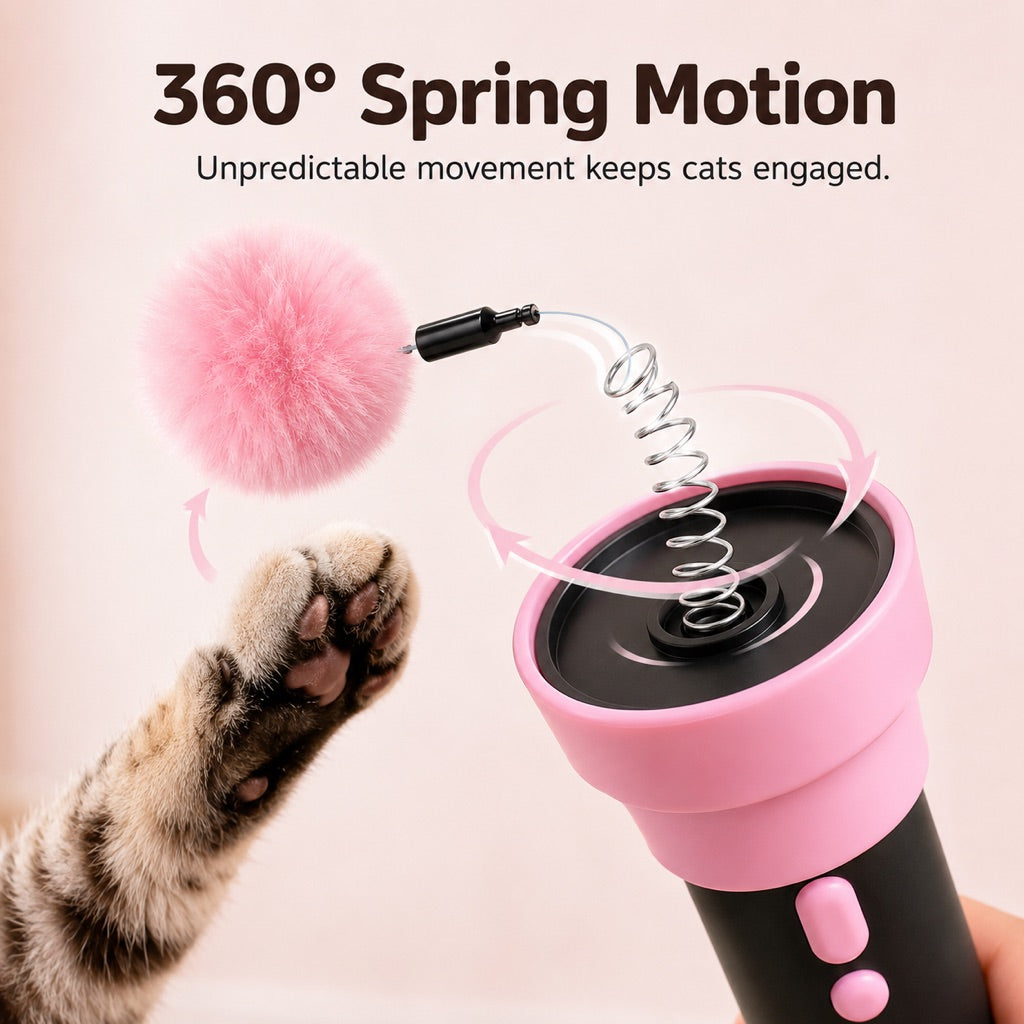 MirokenOne-Click Electric Cat Teaser Launcher for Indoor Cats - Chase & Pounce Play Without Constant Wand Waving