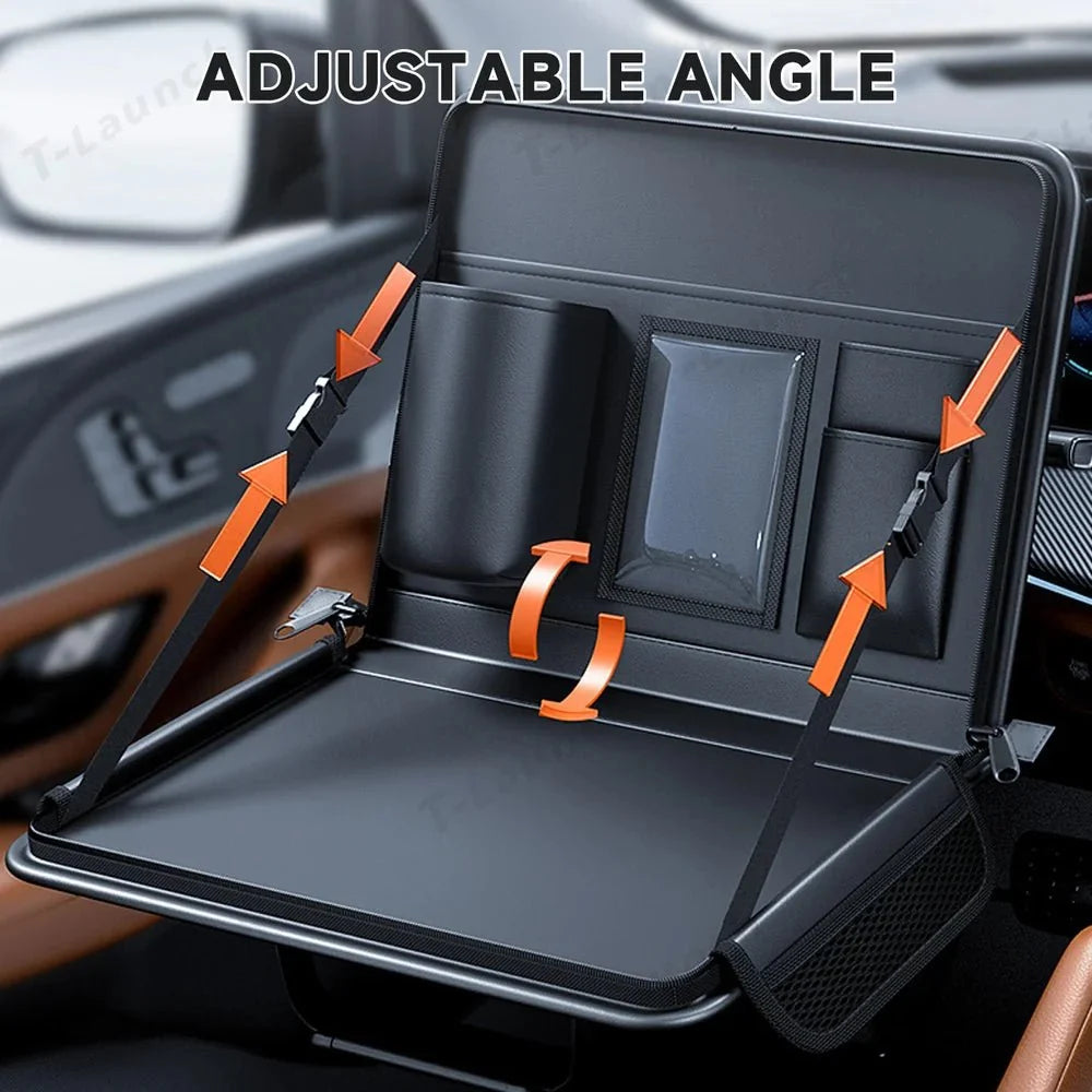 Foldable Multi-Use Steering Wheel & Backseat Tray – Universal Fit for All Cars