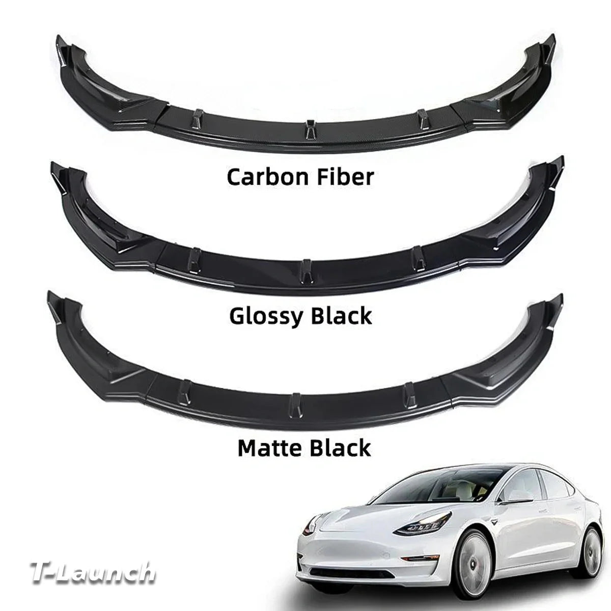 Front Bumper Lip Kit For Tesla Model 3 (2017-2023)