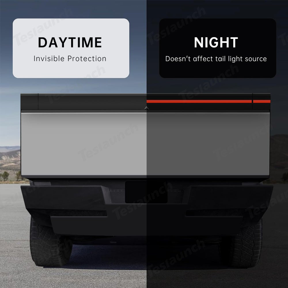 Front Light Bar & Taillight DIY Black Vinyl Wrap Kit for Tesla Cybertruck