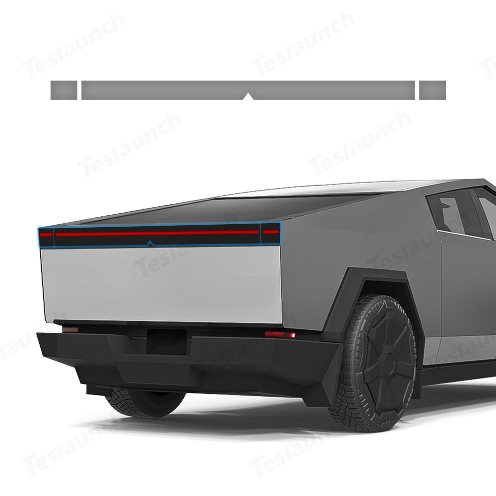 Front Light Bar & Taillight DIY Black Vinyl Wrap Kit for Tesla Cybertruck