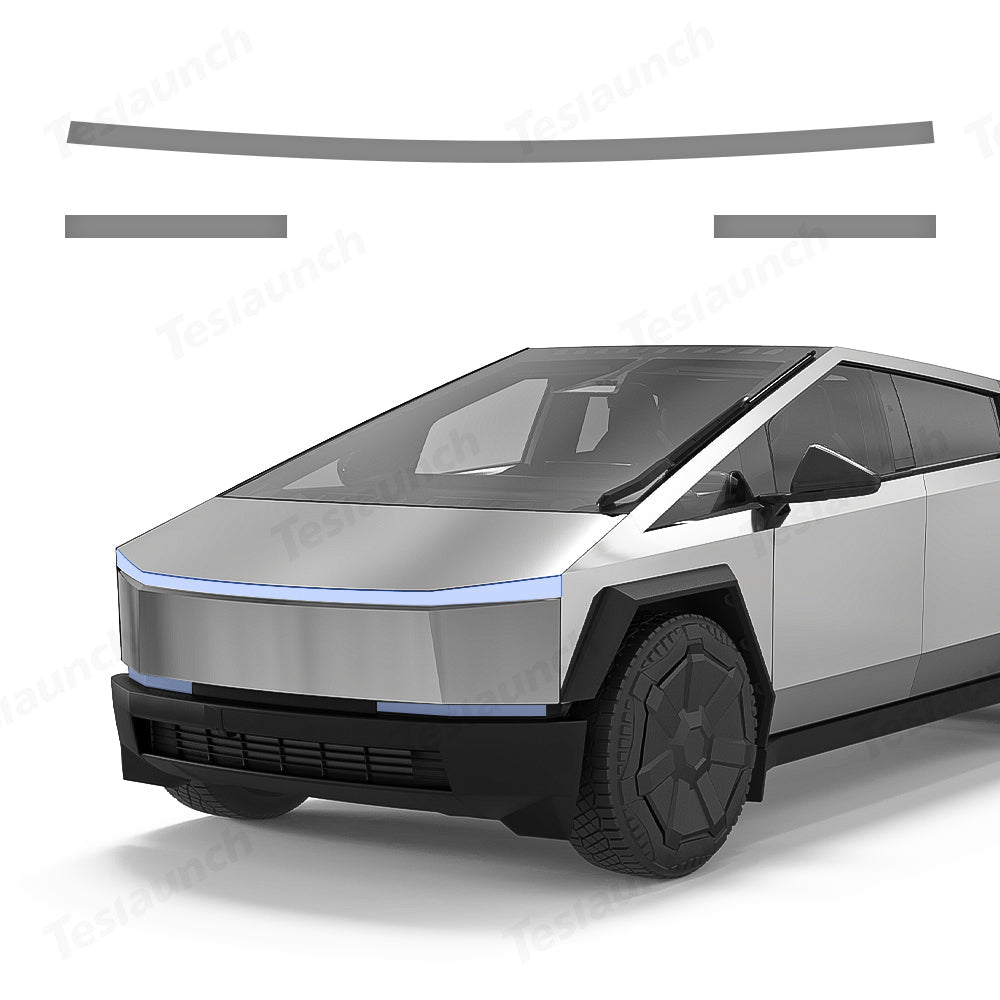 Front Light Bar & Taillight DIY Black Vinyl Wrap Kit for Tesla Cybertruck