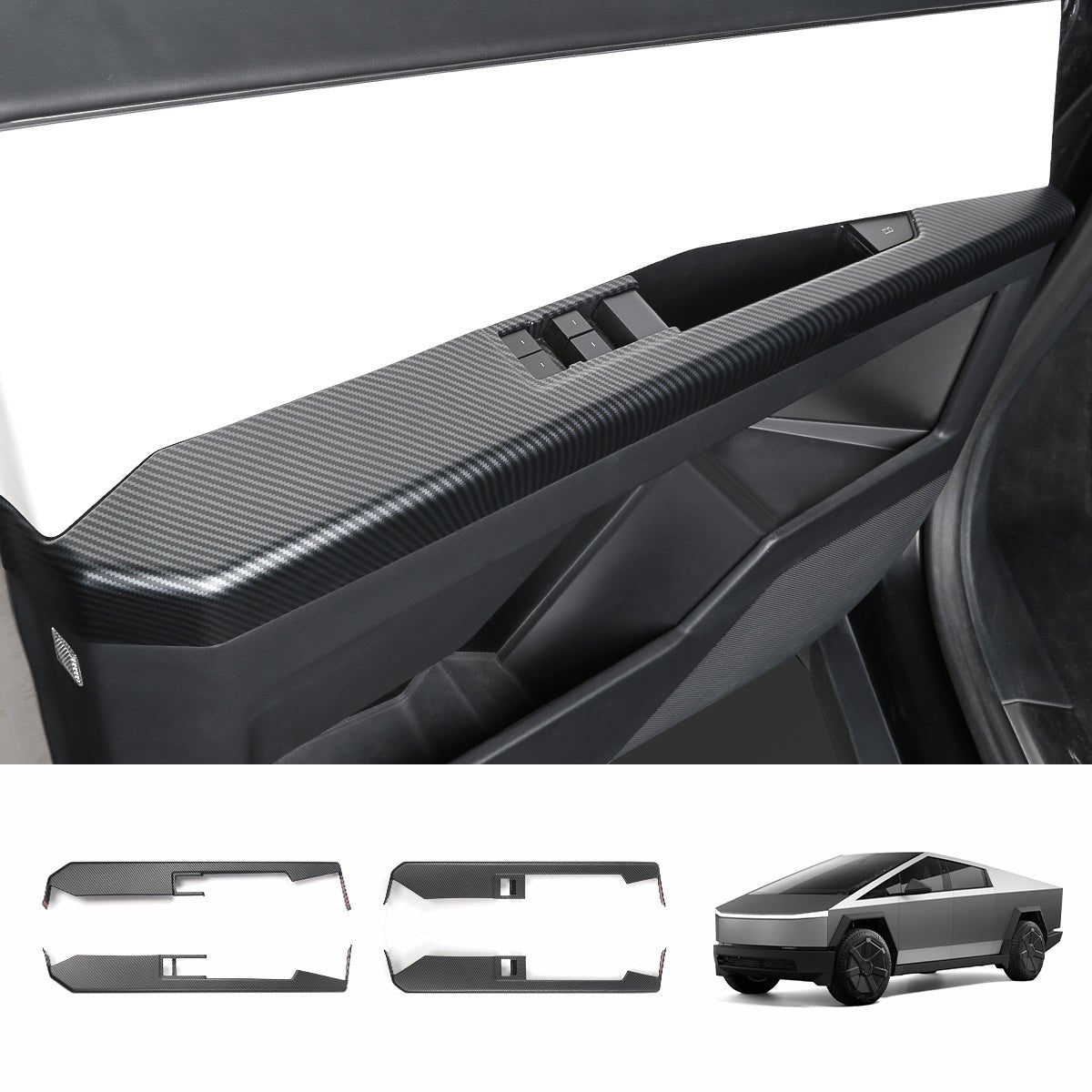 Front & Rear Door Armrest Overlays Covers (Carbon Fiber Pattern ABS) for Cybertruck 2024-2025 (4 PCS)