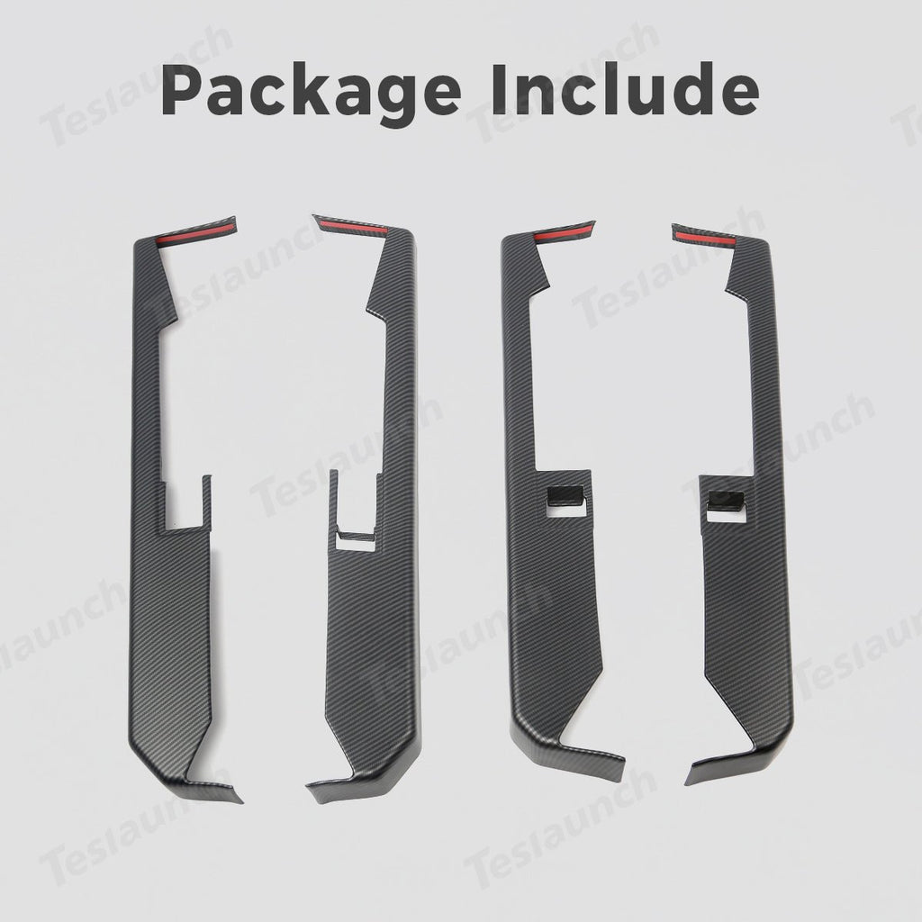 Front & Rear Door Armrest Overlays Covers (Carbon Fiber Pattern ABS) for Cybertruck 2024-2025 (4 PCS)