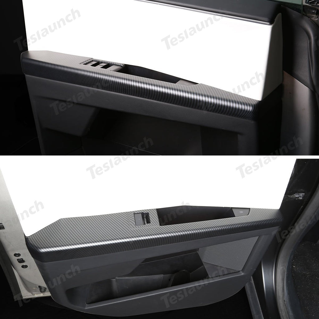 Front & Rear Door Armrest Overlays Covers (Carbon Fiber Pattern ABS) for Cybertruck 2024-2025 (4 PCS)