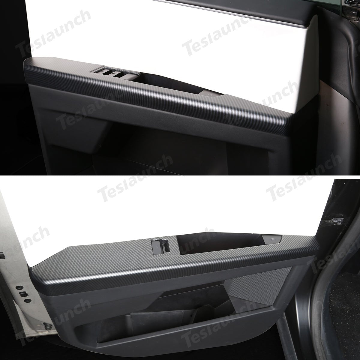 Front & Rear Door Armrest Overlays Covers (Carbon Fiber Pattern ABS) for Cybertruck 2024-2025 (4 PCS)