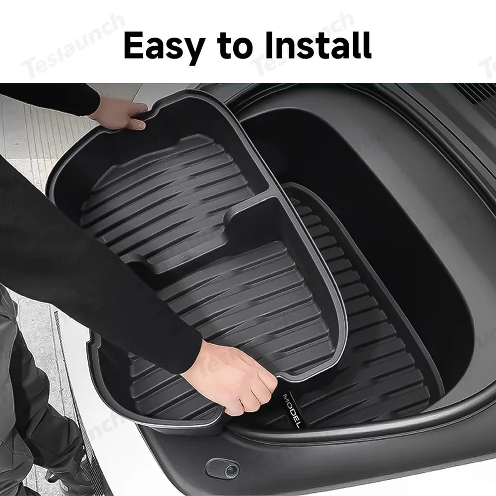Front & Rear Trunk Organizer Bins for Tesla Model Y Juniper 2025+