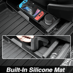 Front Under Seat Storage Box with Silicone Pad for Tesla Cybertruck