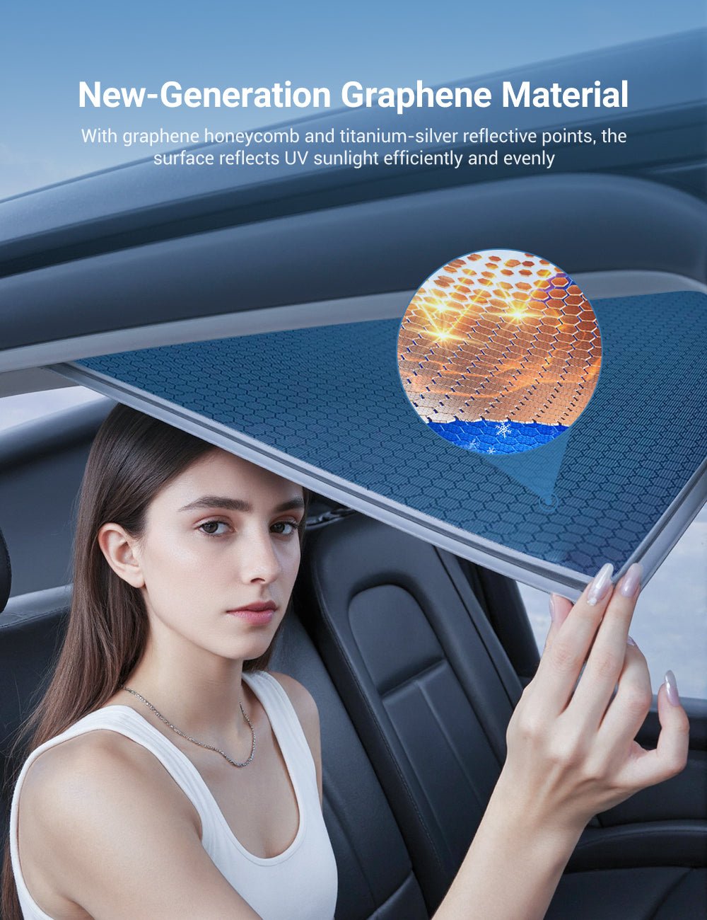 Front Windshield Sunshade for Model 3 / Model Y | Miroken