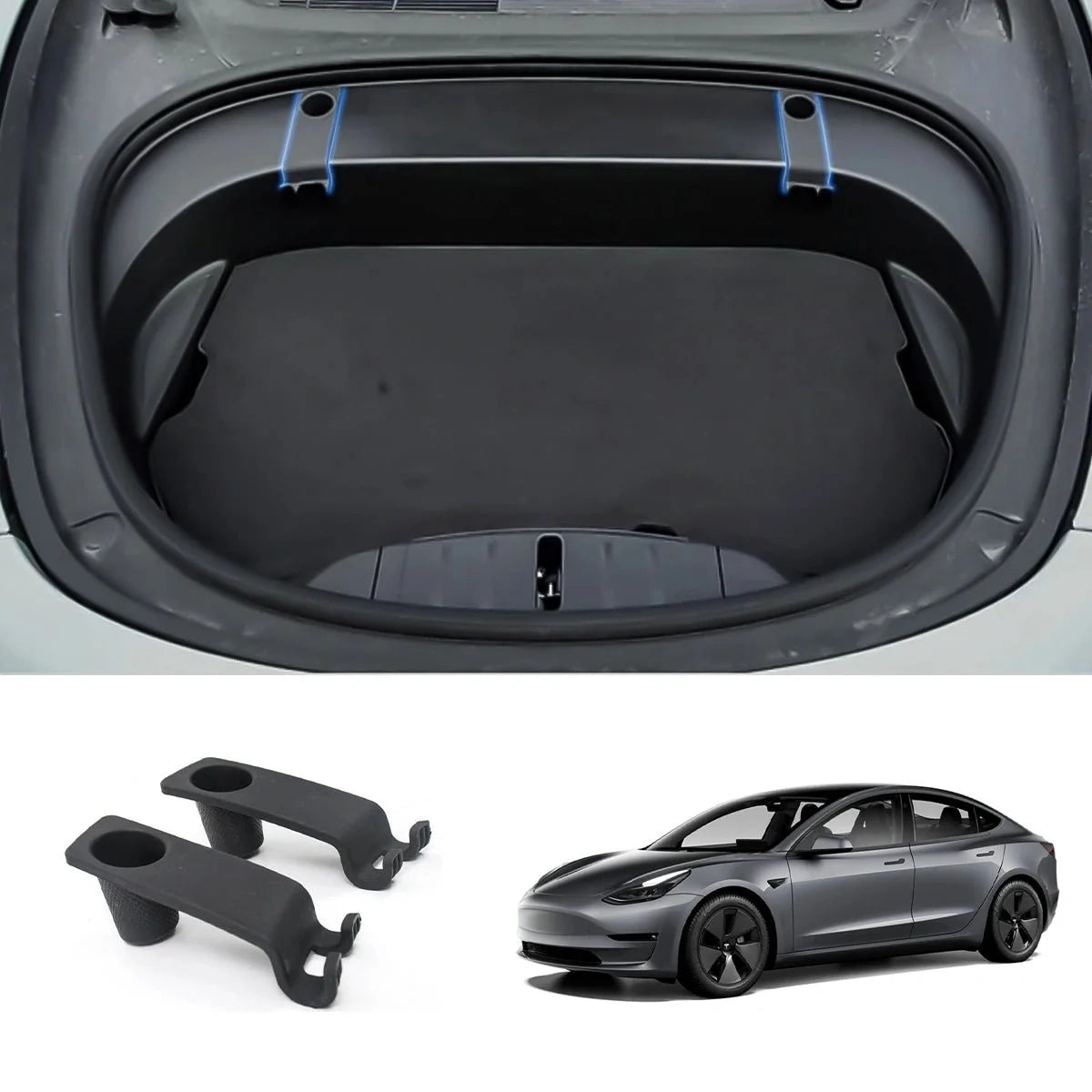 Frunk Bolt Cover & Hook Holding Clips For Tesla Model 3 (2021-2023)