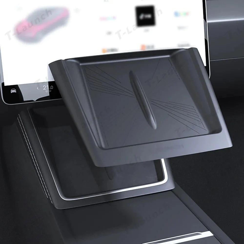 Full-Cover Non-Slip Silicone Wireless Charging Area Mat for Tesla Model Y Juniper 2025+ / Model 3 Highland 2024+