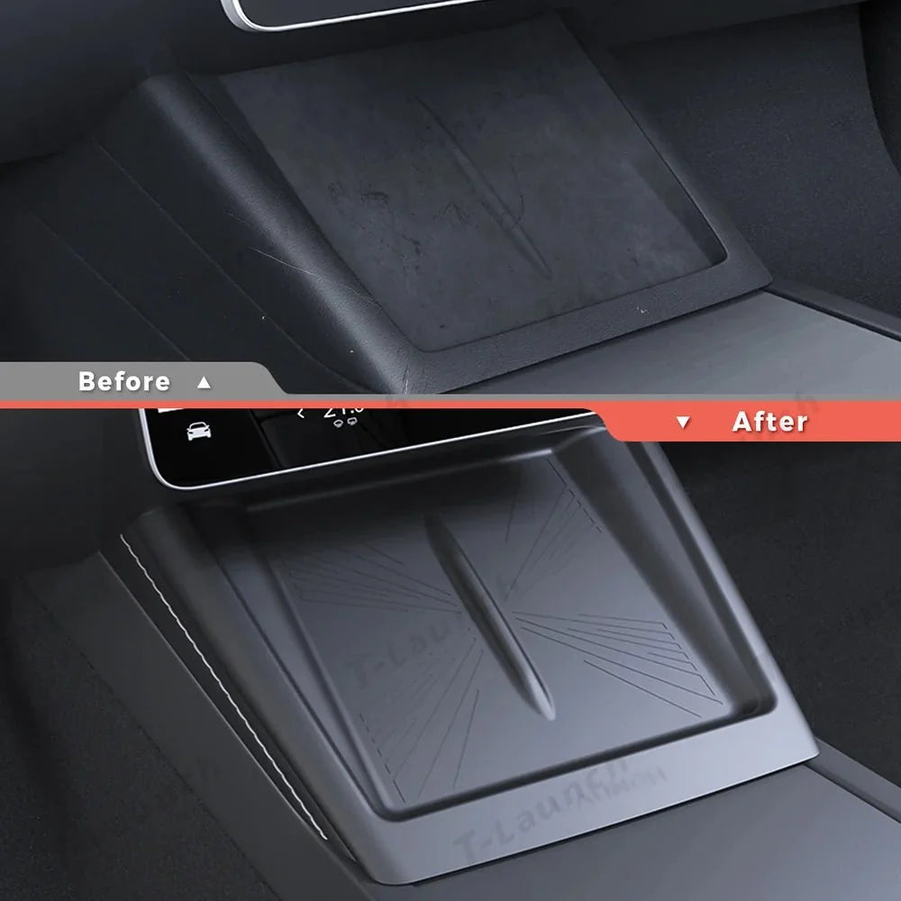 Full-Cover Non-Slip Silicone Wireless Charging Area Mat for Tesla Model 3 Highland Standard 2025+