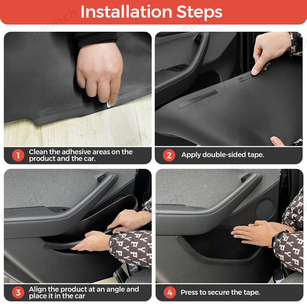 Full-Coverage Door Storage Organizer – Waterproof & Dirt-Resistant for Tesla Model Y Juniper 2025+
