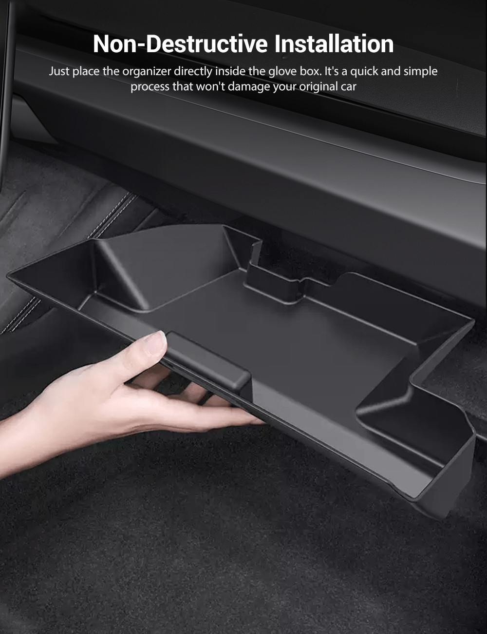 Glove Box Organizer for Tesla Model 3 Highland & Model Y Juniper