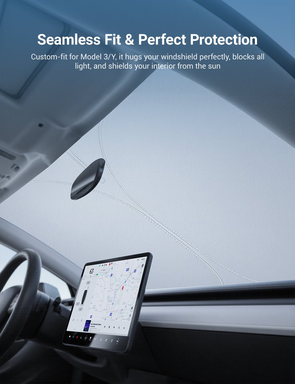 Graphene Front Windshield Sunshade for Model 3 Highland / Model Y Juniper