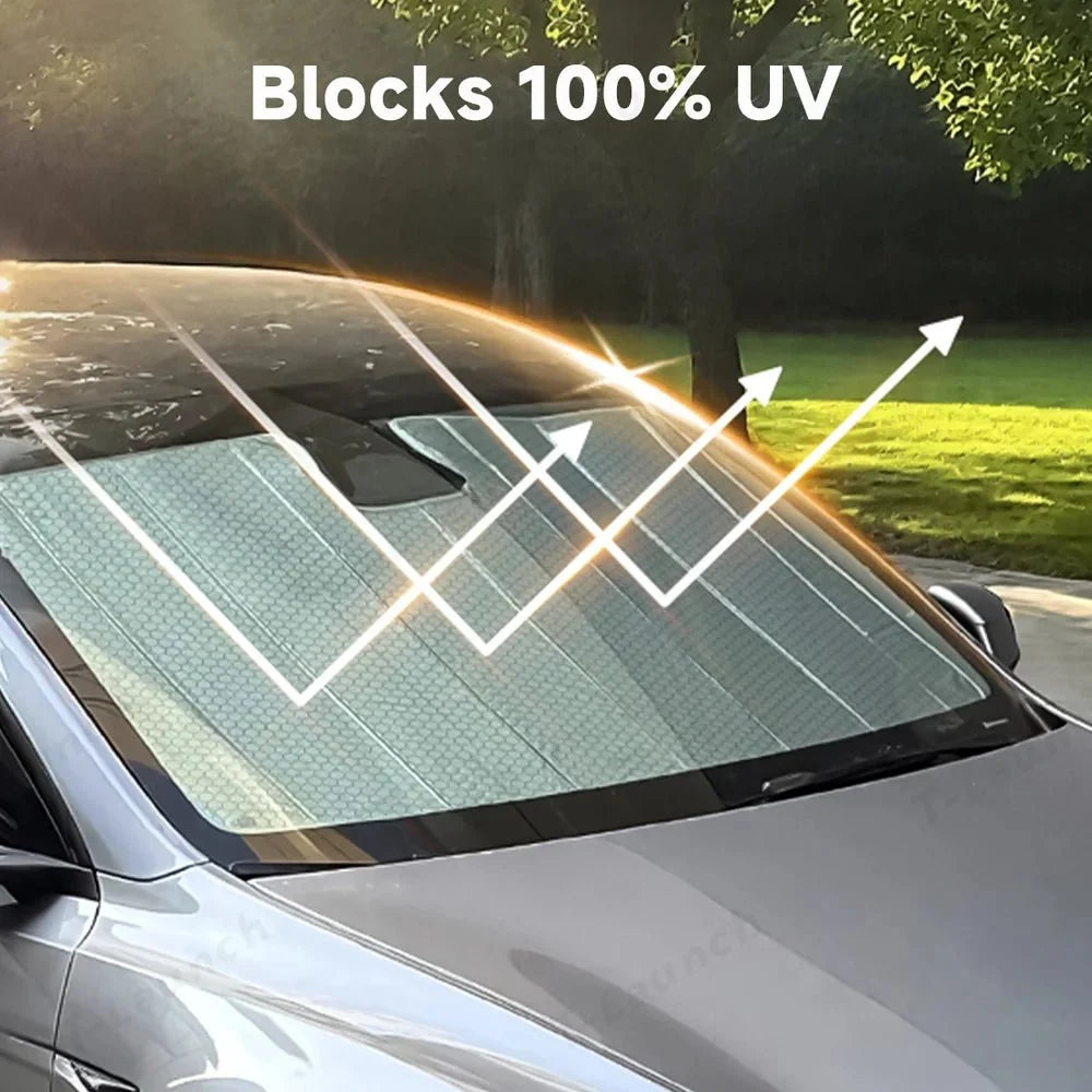 Graphite-Insulated Foldable Front Windshield Sunshade for Tesla Model 3 Highland Standard 2025+