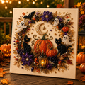 Halloween Ghost Pearl Diamond Painting DIY Art Kit, 3D Bead Craft