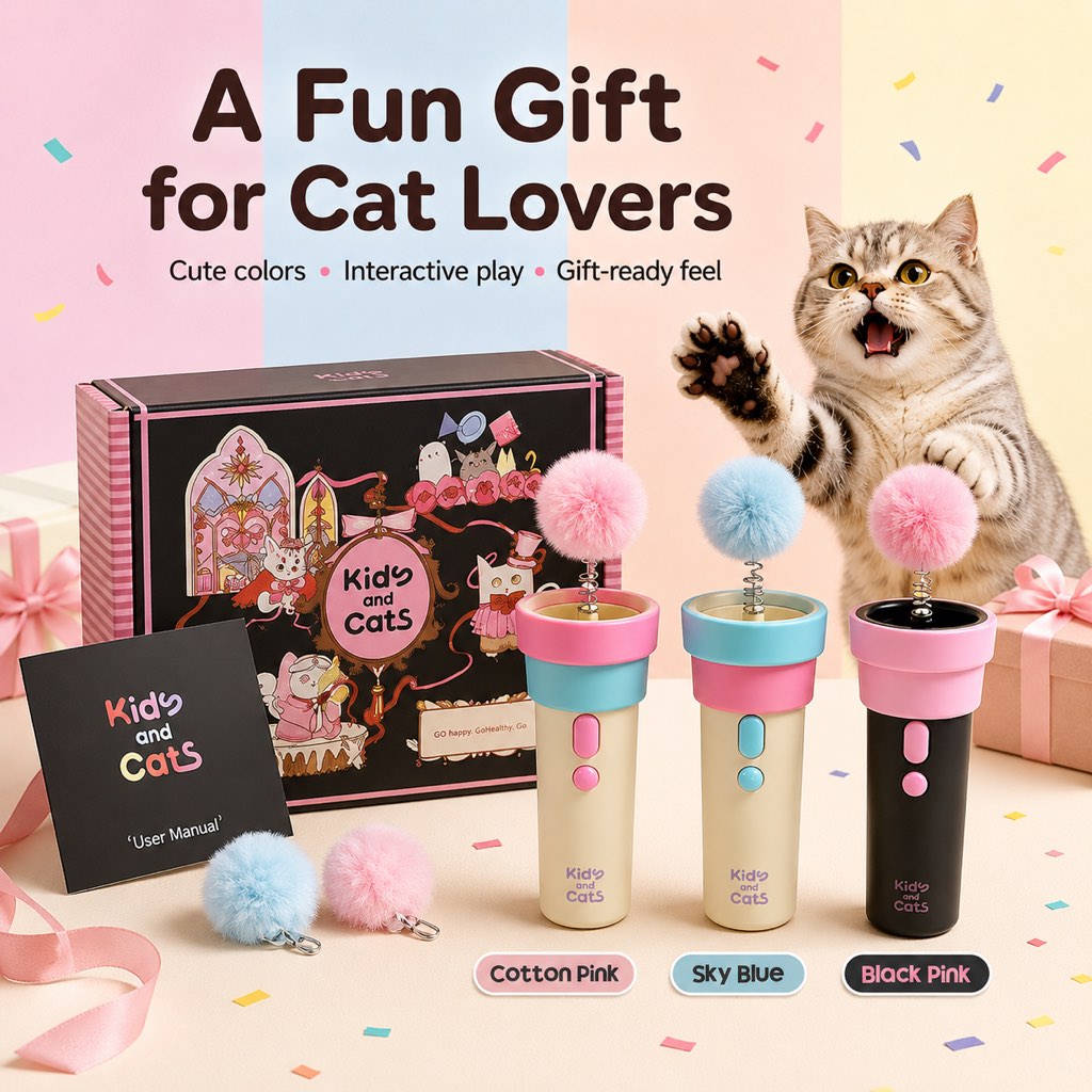 MirokenOne-Click Electric Cat Teaser Launcher for Indoor Cats - Chase & Pounce Play Without Constant Wand Waving