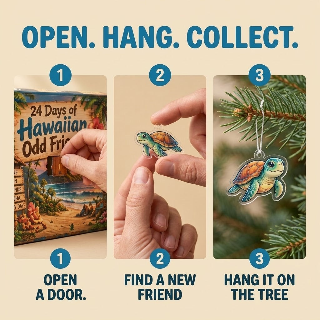 Hawaiian Crazy Friends Advent Calendar 2026 - Island Ornaments