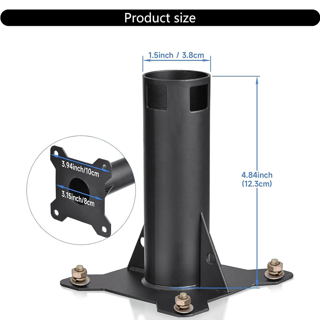 Heavy-Duty Carbon Steel Roof Mount for Starlink Gen 2 Dish