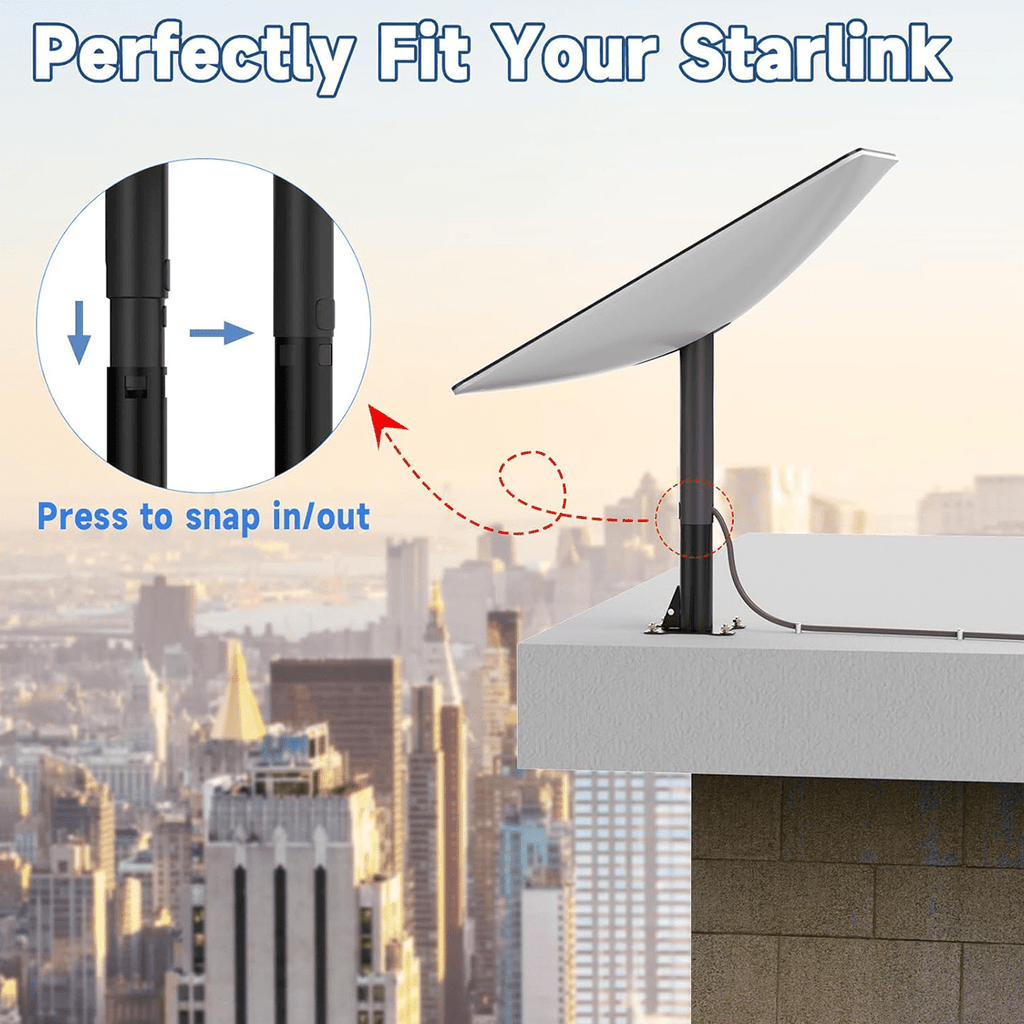 Heavy-Duty Carbon Steel Roof Mount for Starlink Gen 2 Dish