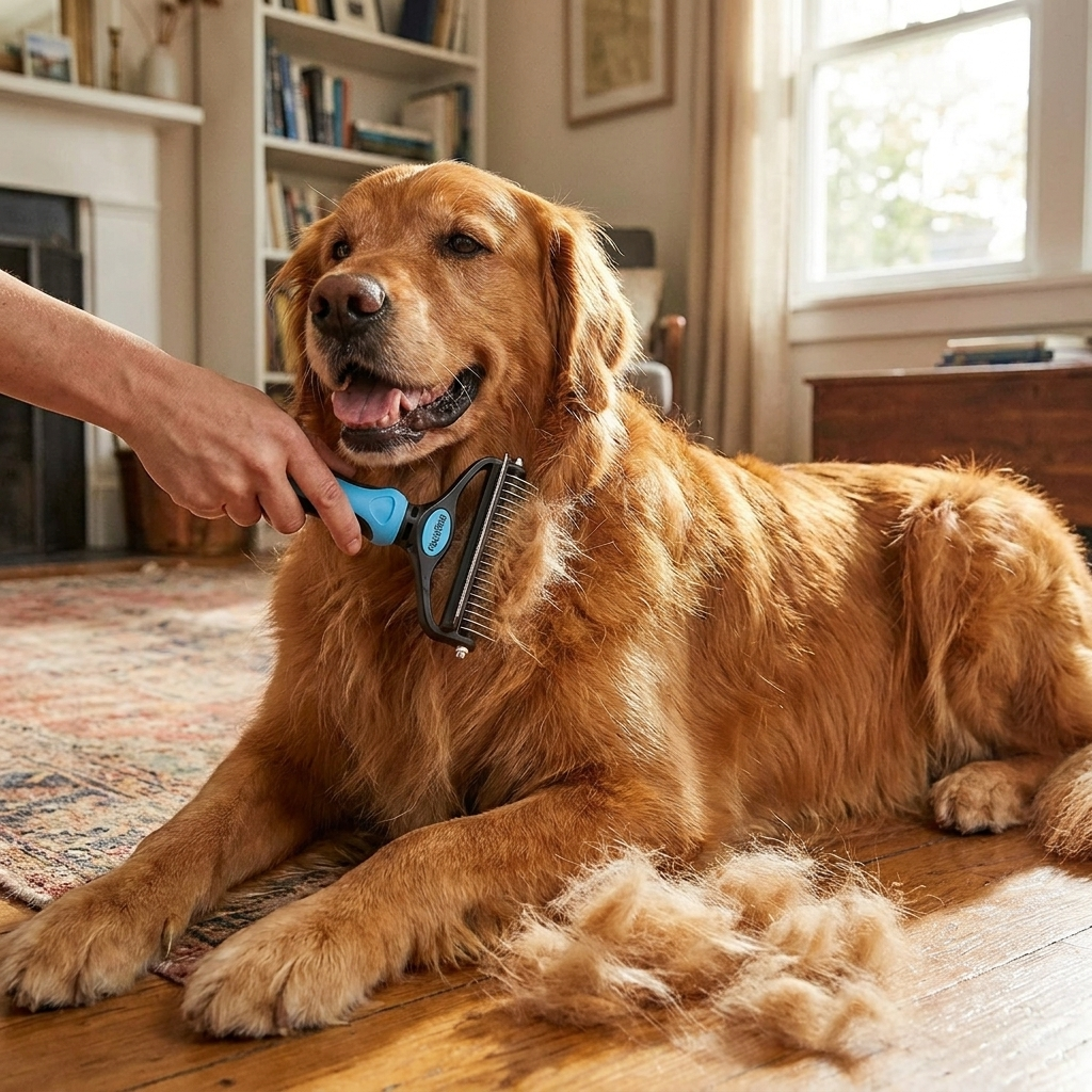 2-in-1 Dog Deshedding Brush & Rake