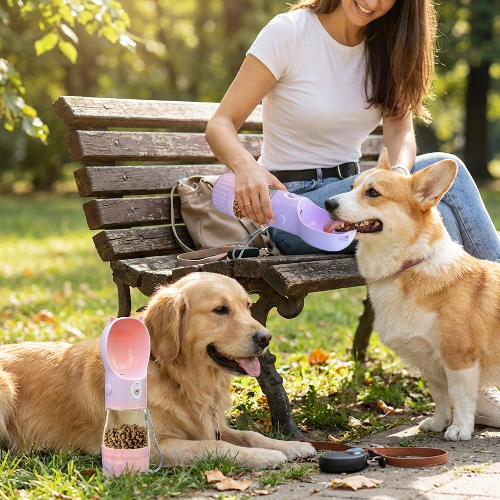 2-in-1 Portable Dog Water Bottle & Bowl