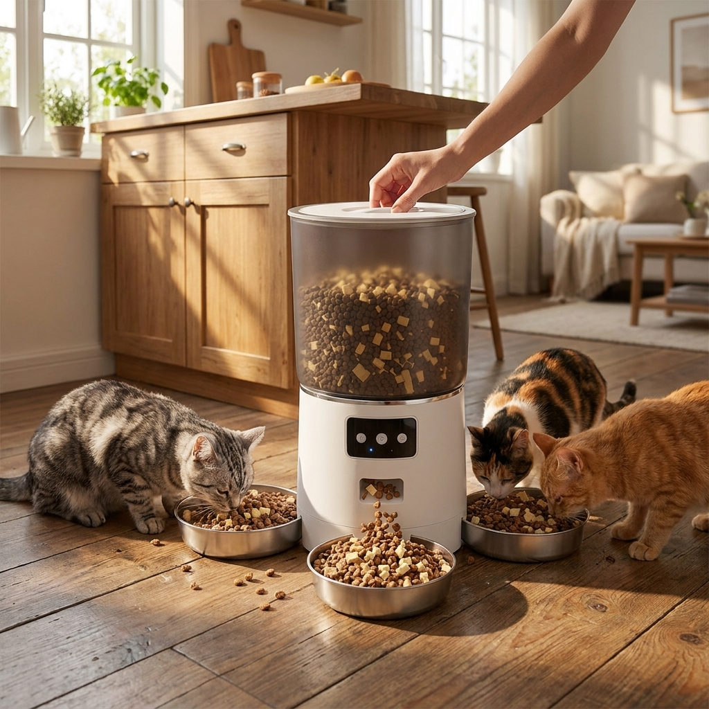 HEYBO 3-Bowl Automatic Cat Feeder