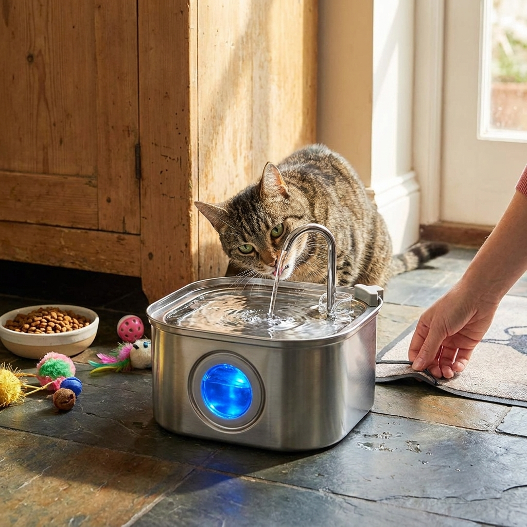3.2L Stainless Steel Pet Water Fountain