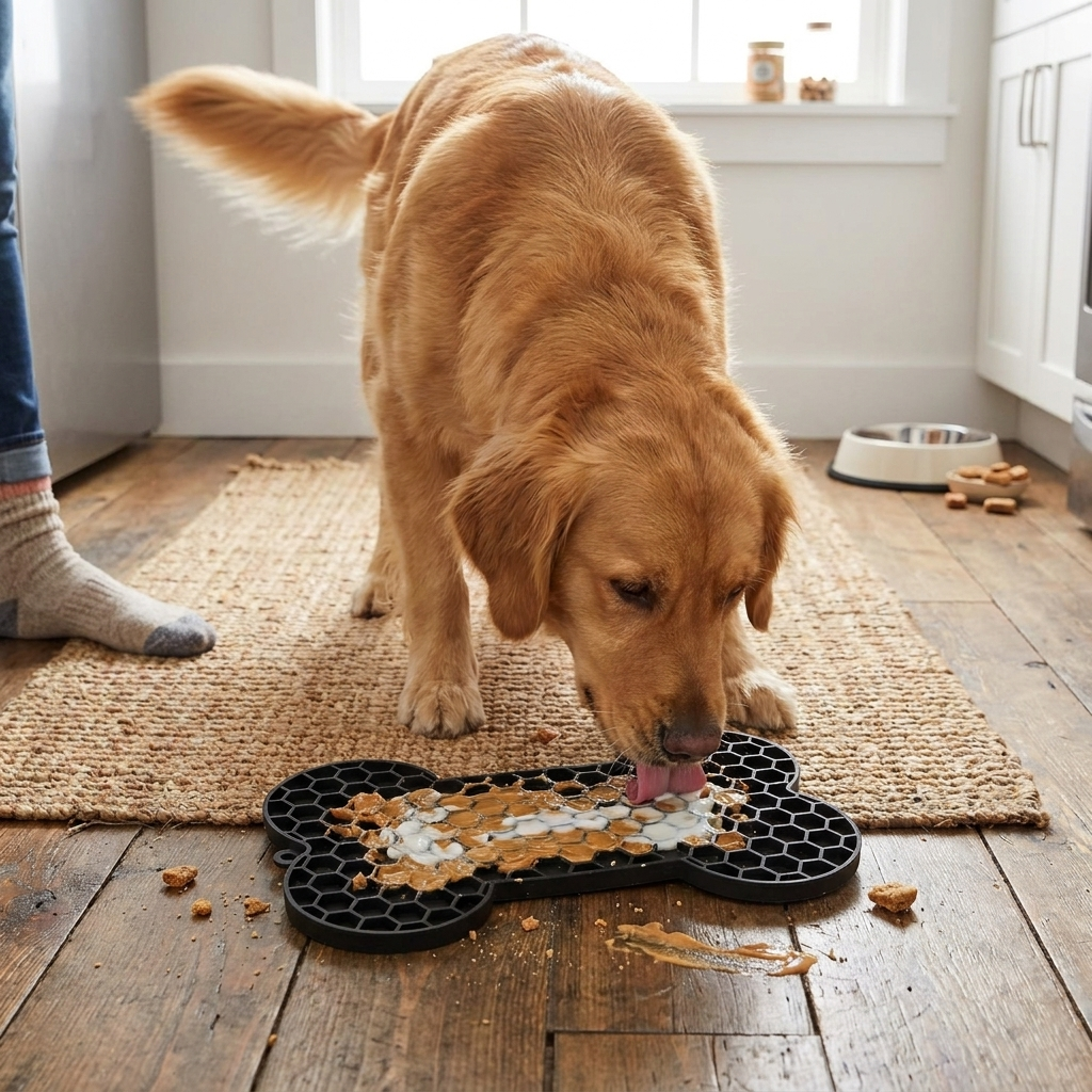Bone Silicone Dog Lick Mat