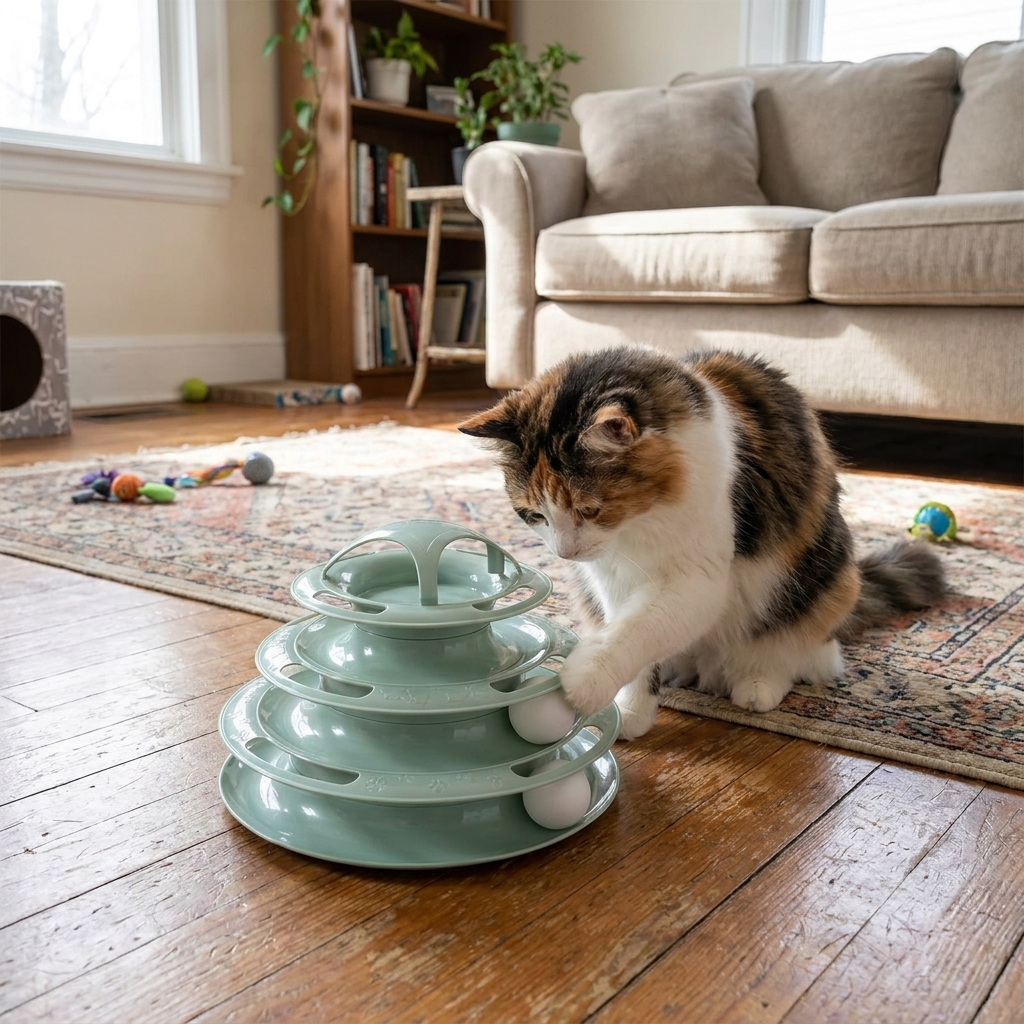Cat Toy Tower with Tracks