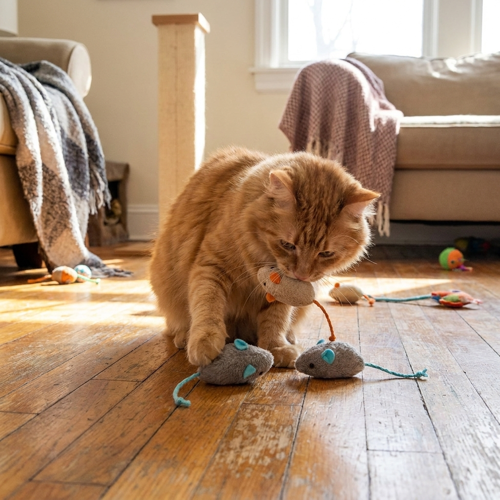 Plush Mouse Cat Toys, 3 Pack