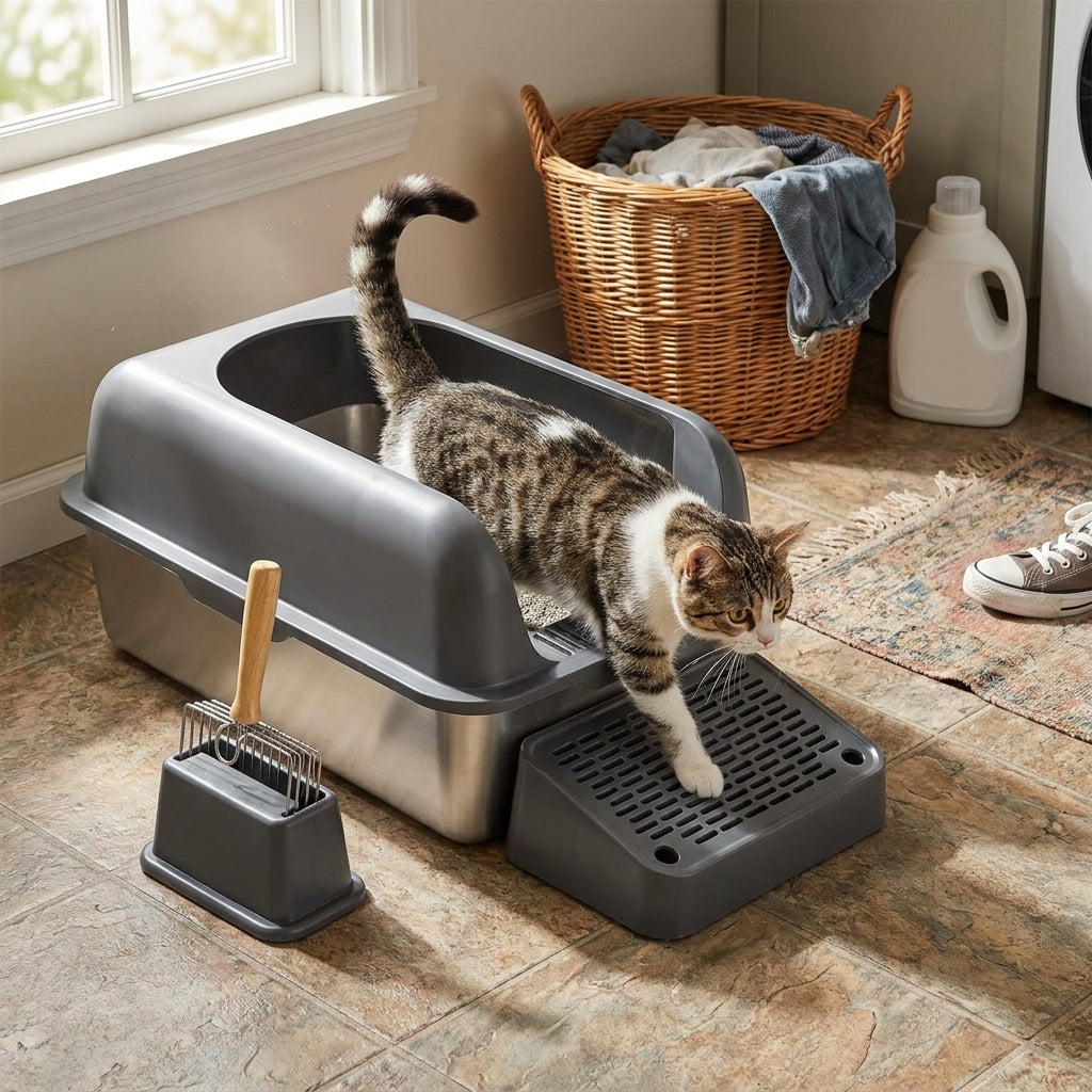 Miroken XL Stainless Steel Cat Litter Box