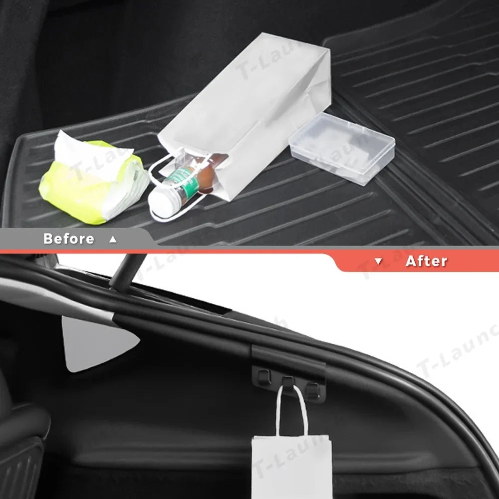 Hidden Trunk Grocery Bag Hook for Tesla Model Y Juniper 2025+