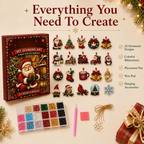 Christmas DIY Ornament Kit – 24-Piece Tree Decoration Craft Set, Holiday Activity Gift for Kids & Family