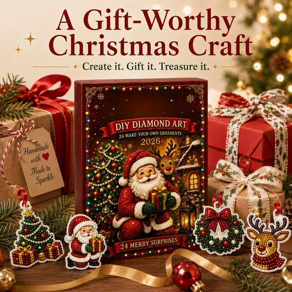 Christmas DIY Ornament Kit – 24-Piece Tree Decoration Craft Set, Holiday Activity Gift for Kids & Family