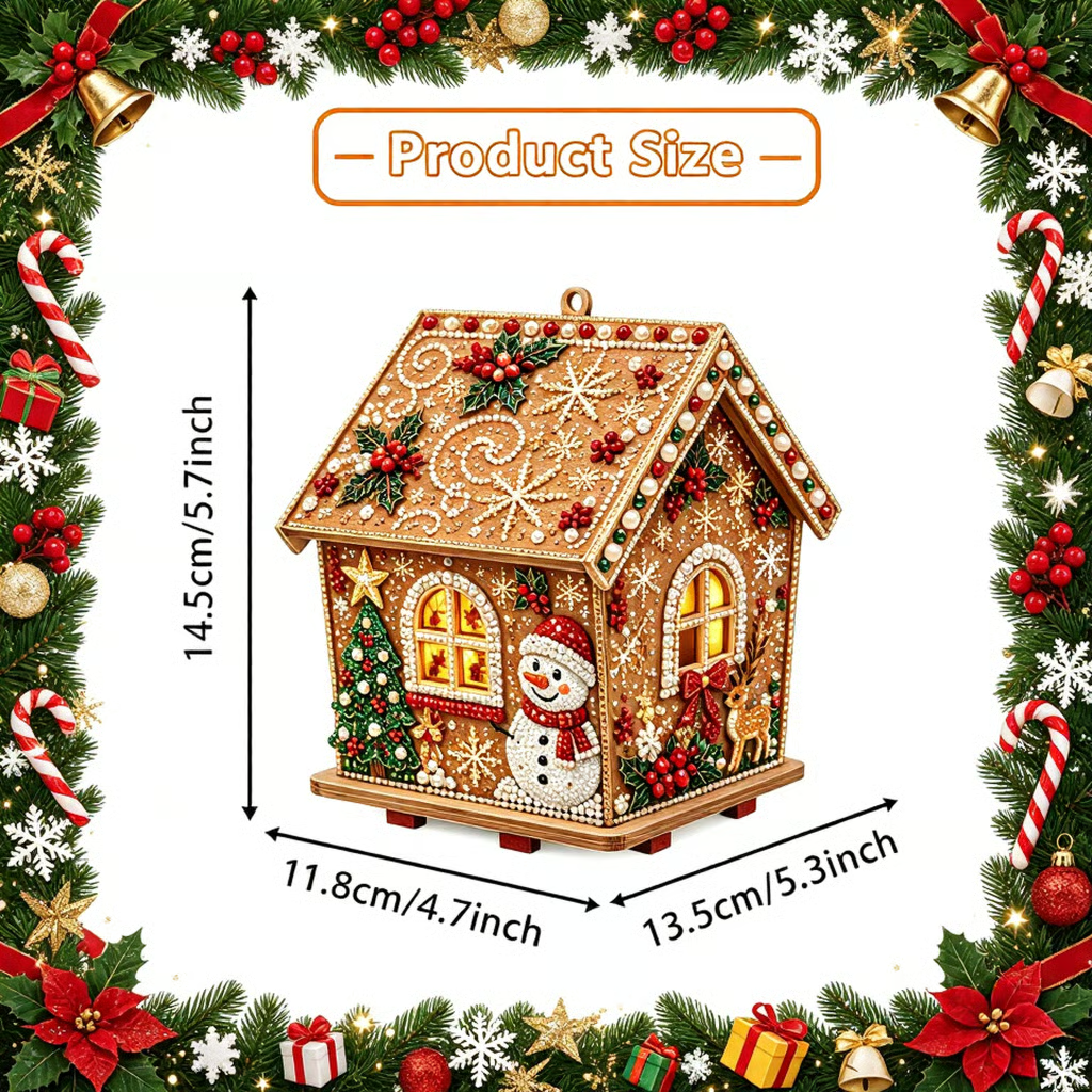 DIY Pearl Art Kit – 3D Handmade Christmas House Decoration, Holiday Craft Gift for Family & Friends