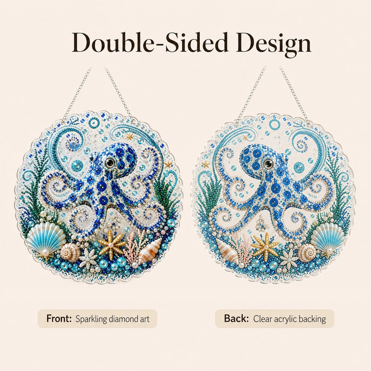 Ocean Pearl Art DIY Hanging Ornament Kit, Acrylic Hanging Ornament for Window Home Decor