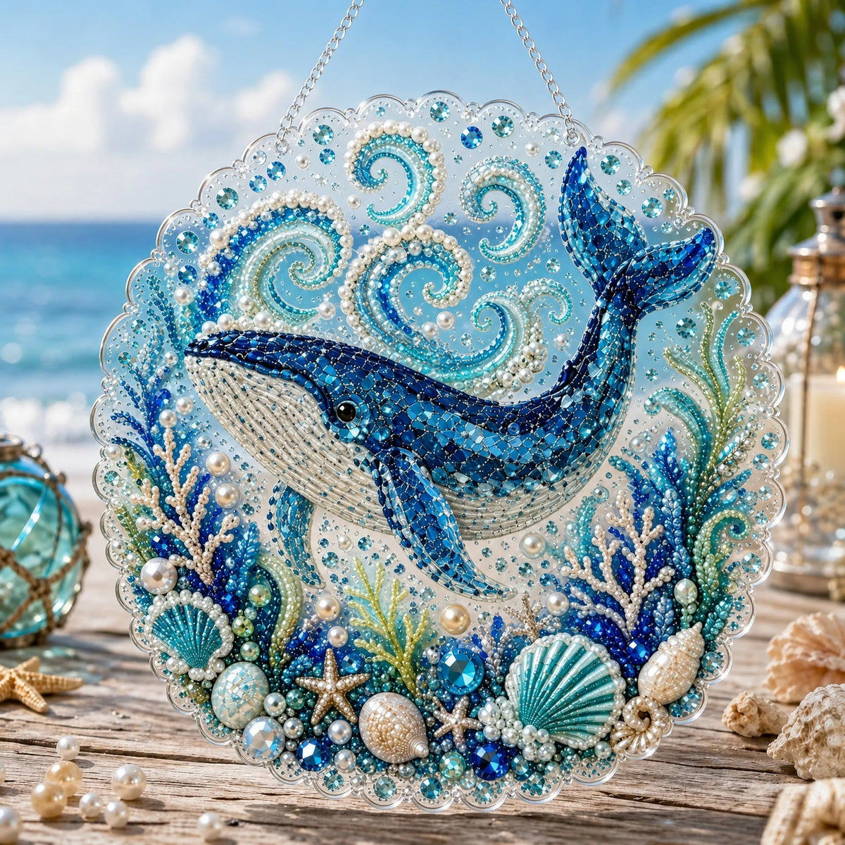 Ocean Pearl Art DIY Hanging Ornament Kit, Acrylic Hanging Ornament for Window Home Decor